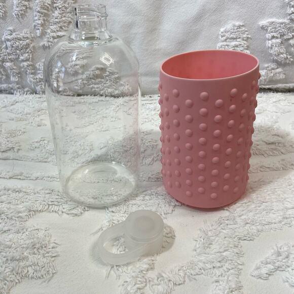 GLASS WATER BOTTLE Silicone Sleeve 32oz On-the-Go Barbie Feminine Sporty Classic - Picture 4 of 6